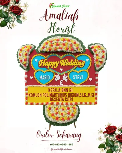 Karangan Papan Bunga Pernikahan di Nyuh Tebel